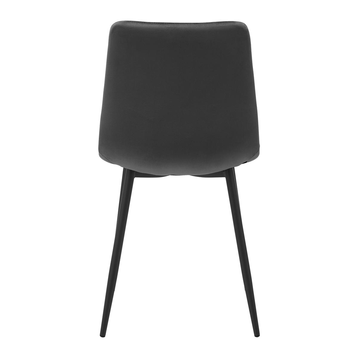 Stuhl Ria Dunkelgrau Samt Gepolstert - Dunkelgrau/Schwarz, MODERN, Holz/Textil (43,5/87/54cm) - Bessagi Home