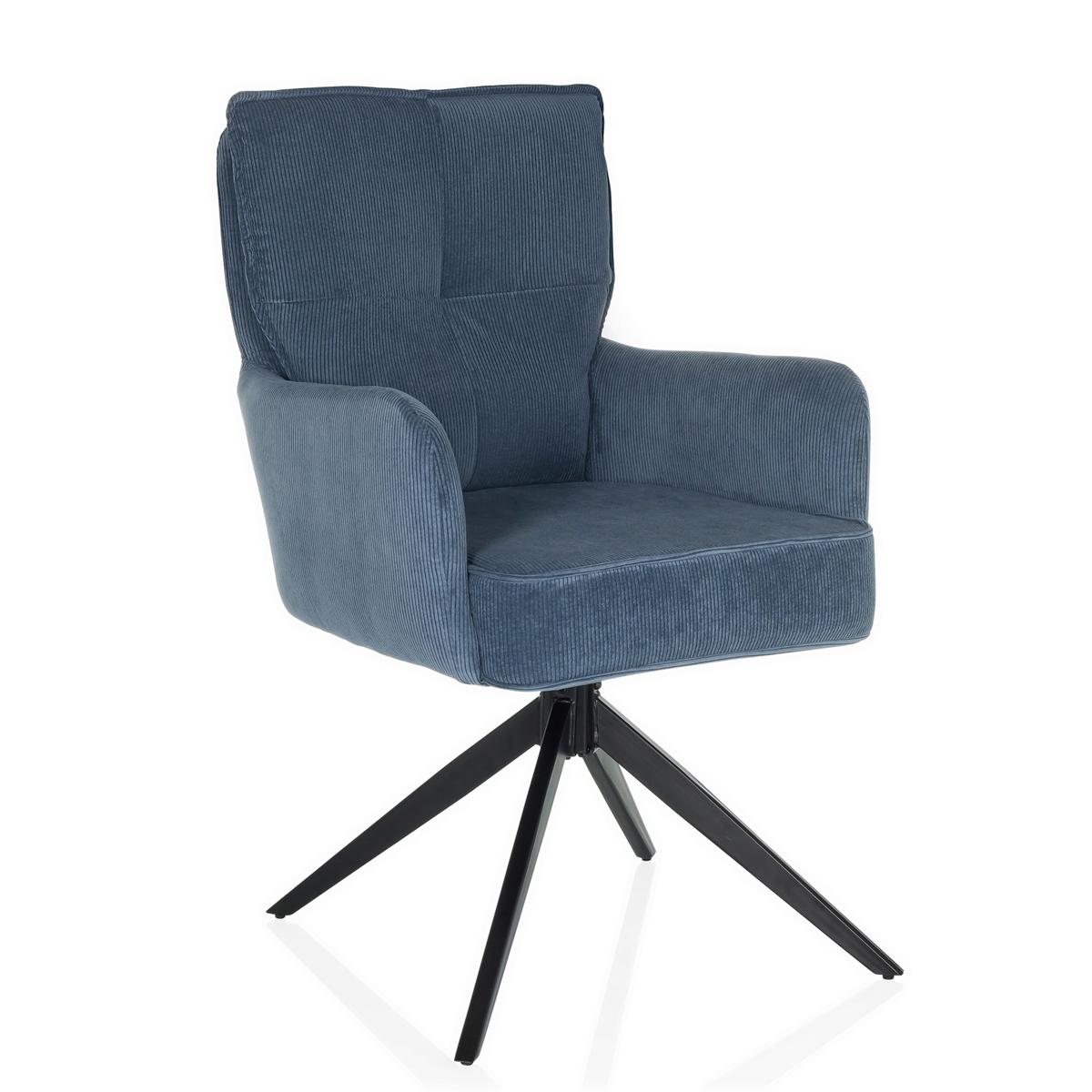 Naslanjač Tarugo, Modra - modra/črna, Moderno, kovina/tekstil (58/94/60cm) - MID.YOU