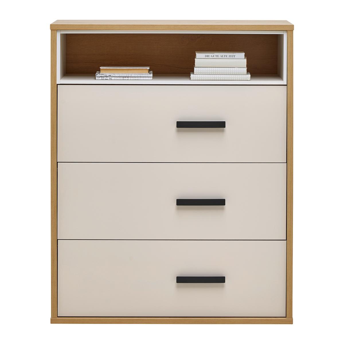 Kommode Casa Mia Kaschmirfarben - Kaschmir/Anthrazit, KONVENTIONELL, Holzwerkstoff/Metall (90/112/40.5cm) - Mömax