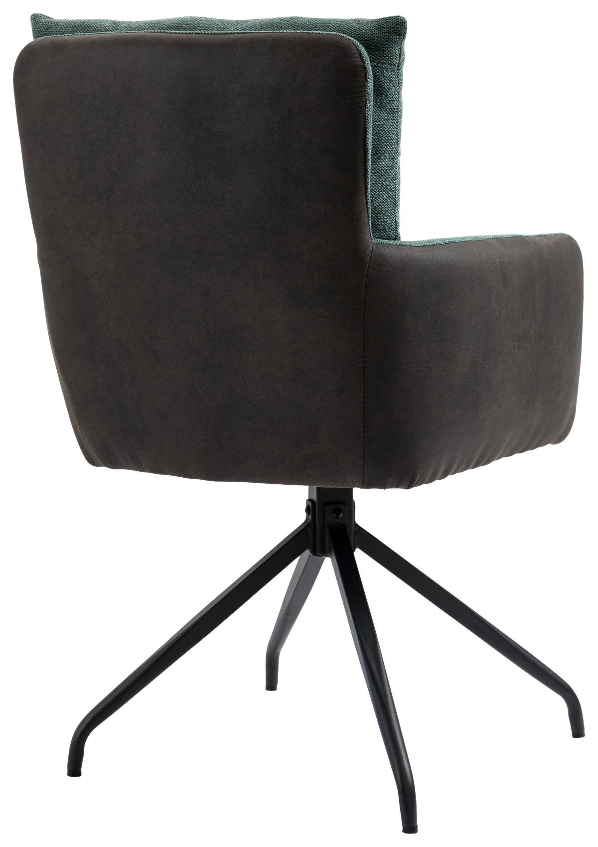 KRZESŁO Z PODŁOKIETNIKAMI MARK - zielony/czarny, Design, metal/tkanina (60/92/67cm) - Livetastic