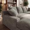 BIG SOFFA ELEONORA - ljusgrå/svart, Modern, trä/textil (250/97/168cm) - Bessagi Home