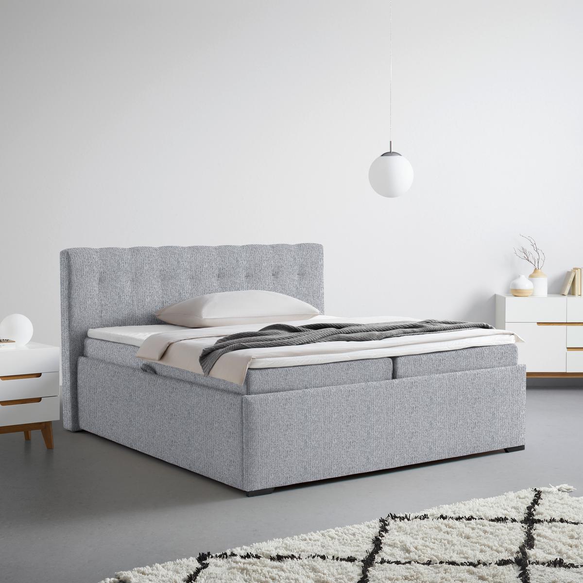 Polsterbett Thor in Dunkelgrau ca. 160x200cm - Dunkelgrau/Anthrazit, KONVENTIONELL, Textil (160/200cm) - Mömax