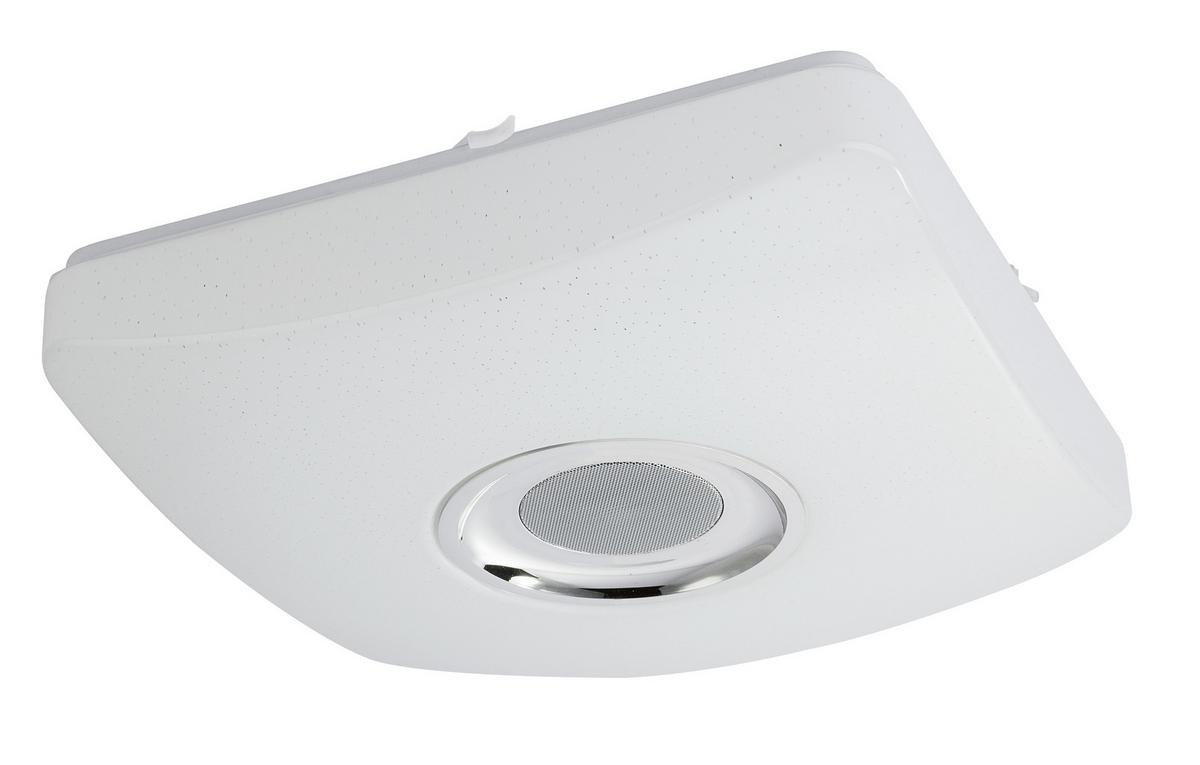 LED-DECKENLEUCHTE AYLEEN L: 36,5 CM WEISS - Chromfarben/Weiss, Basics, Kunststoff/Metall (36,5/36,5/9cm) - Globo