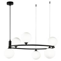 Pendelleuchte Ring Schwarz/Weiß max. 25 Watt - Schwarz/Weiß, Trend, Glas/Metall (58/28/58cm) - MAYTONI