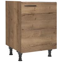 Spülenunterschrank Structura Eiche dunkel - Eiche dunkel/Schwarz, MODERN, Holzwerkstoff/Metall (60/87/56cm) - Nobilia