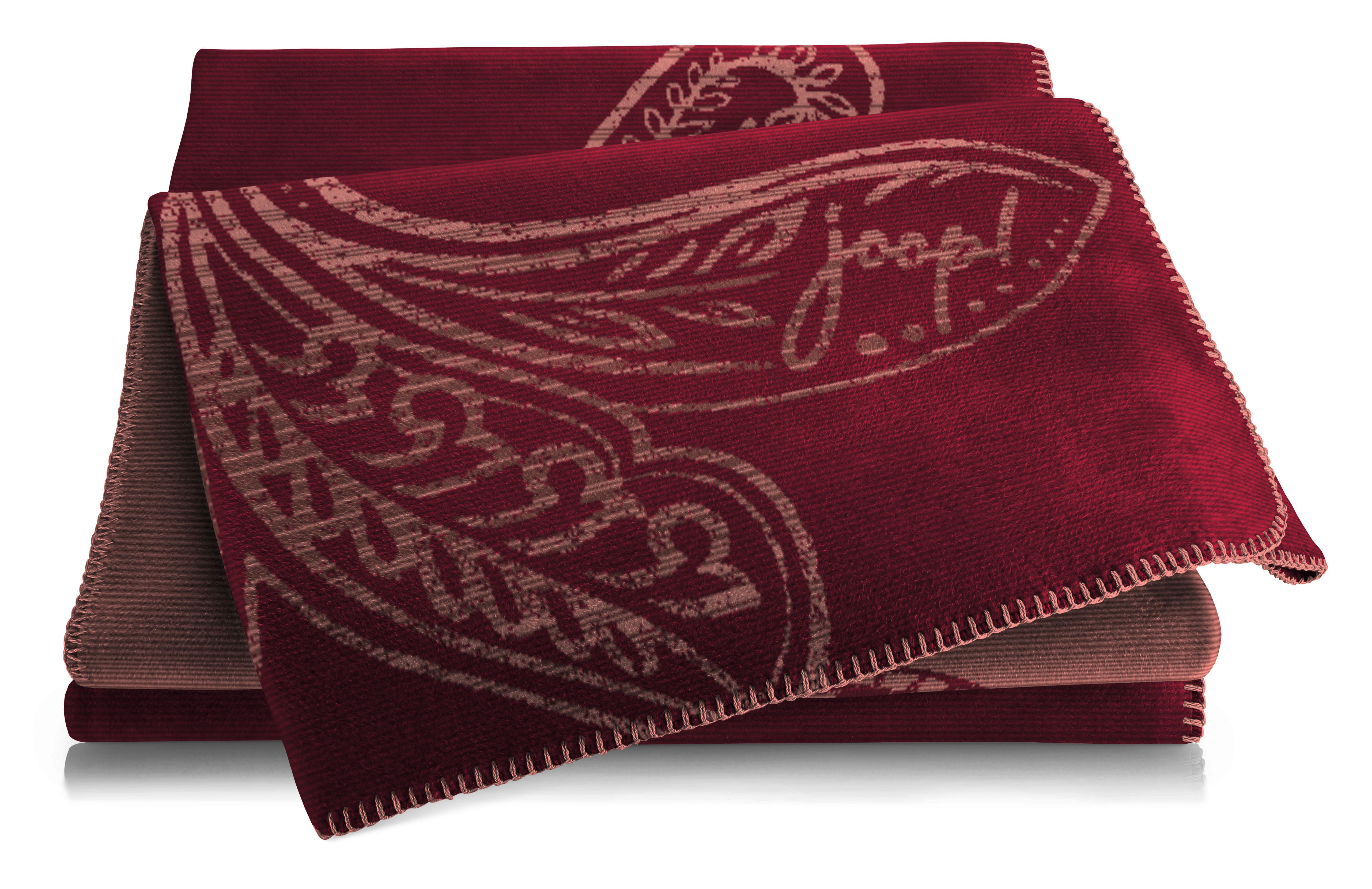 KOC DOMOWY JOOP! PAISLEY - taupe/ciemnoczerwony, Design, tkanina (150/200cm) - Joop!