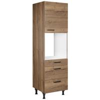 Geräteumbauschrank Structura Eiche dunkel - Eiche dunkel/Schwarz, MODERN, Holzwerkstoff/Metall (60/216,6/58cm) - Nobilia