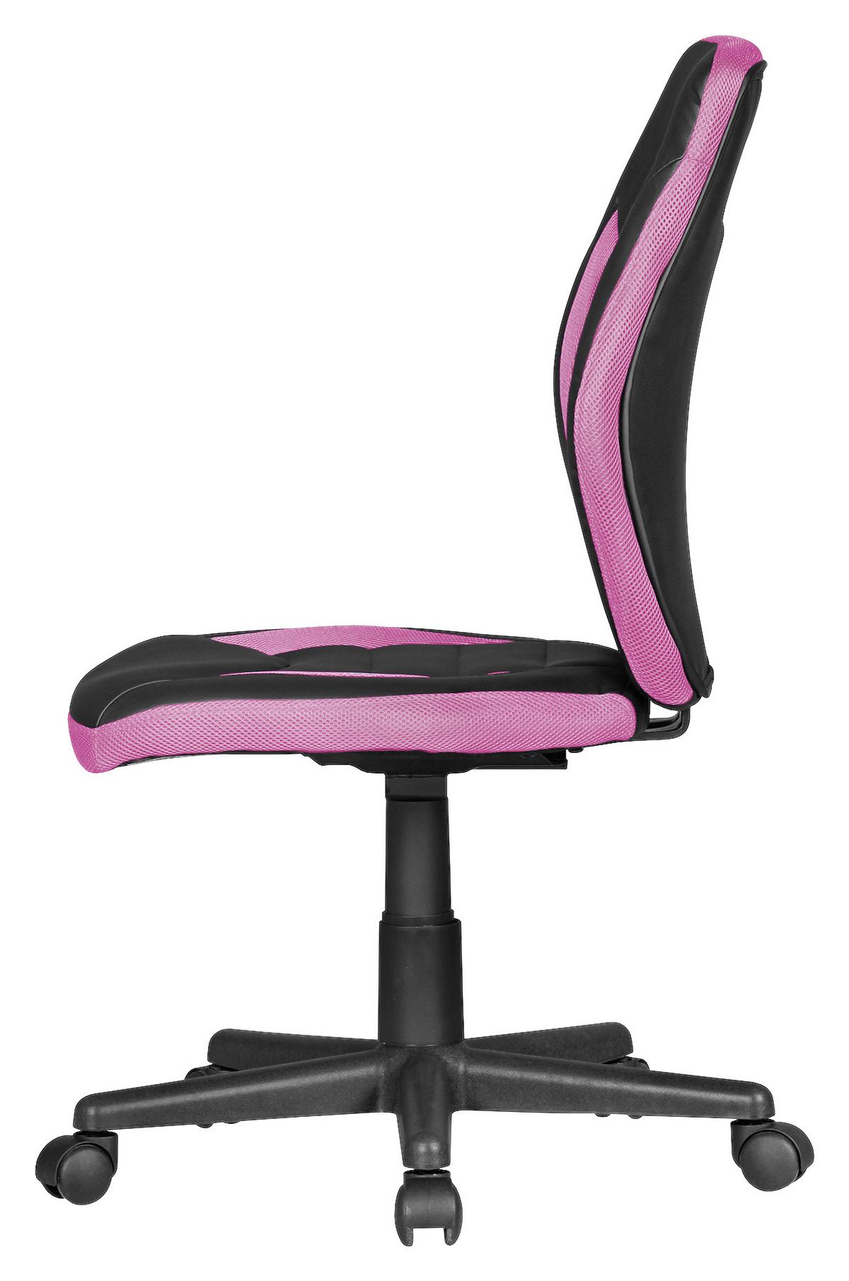Mladinski Vrtljivi Stol Luan - pink/črna, Moderno, umetna masa/tekstil (63/91/63cm) - MID.YOU