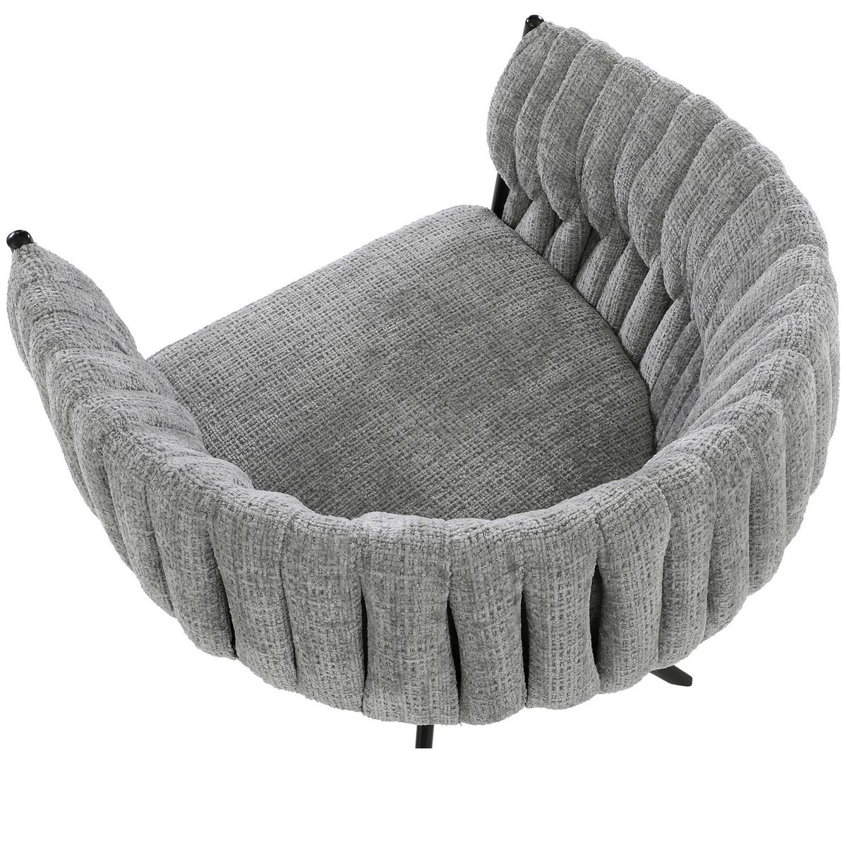 KRZESŁO Z PODŁOKIETNIKAMI TWISTY - jasnoszary/czarny, Design, metal/tkanina (65/76/60cm) - Carryhome