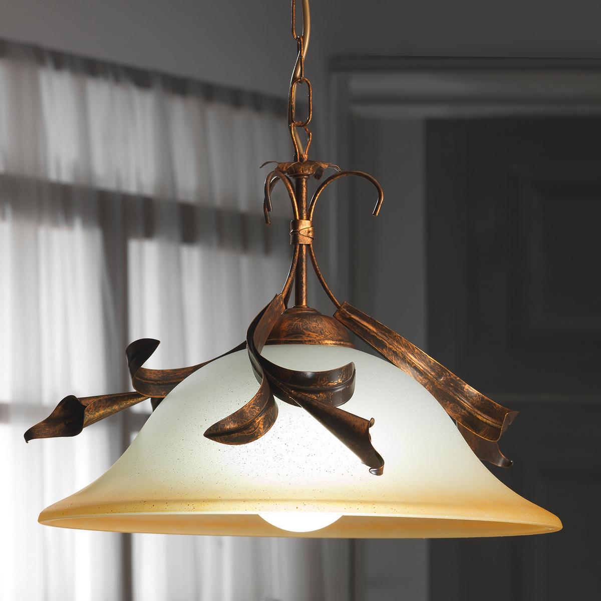 Függőlámpa 4722/smb - gyöngyház/bronzszínű, Konventionell, üveg/fém (40/40/90cm)