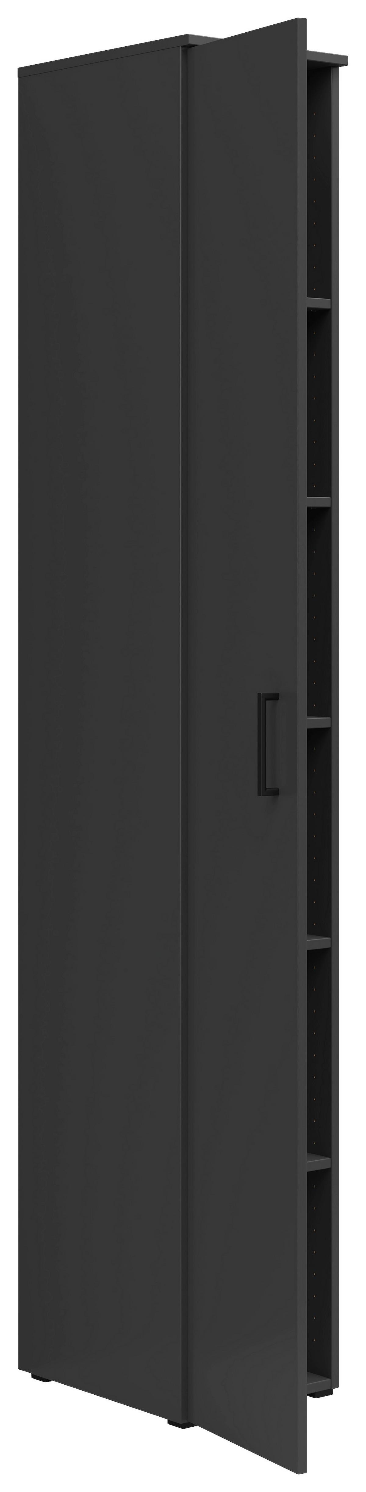 Schrank Multistauraum Graphitfarben - Graphitfarben/Schwarz, MODERN, Holzwerkstoff/Kunststoff (30/195/40cm) - Mömax