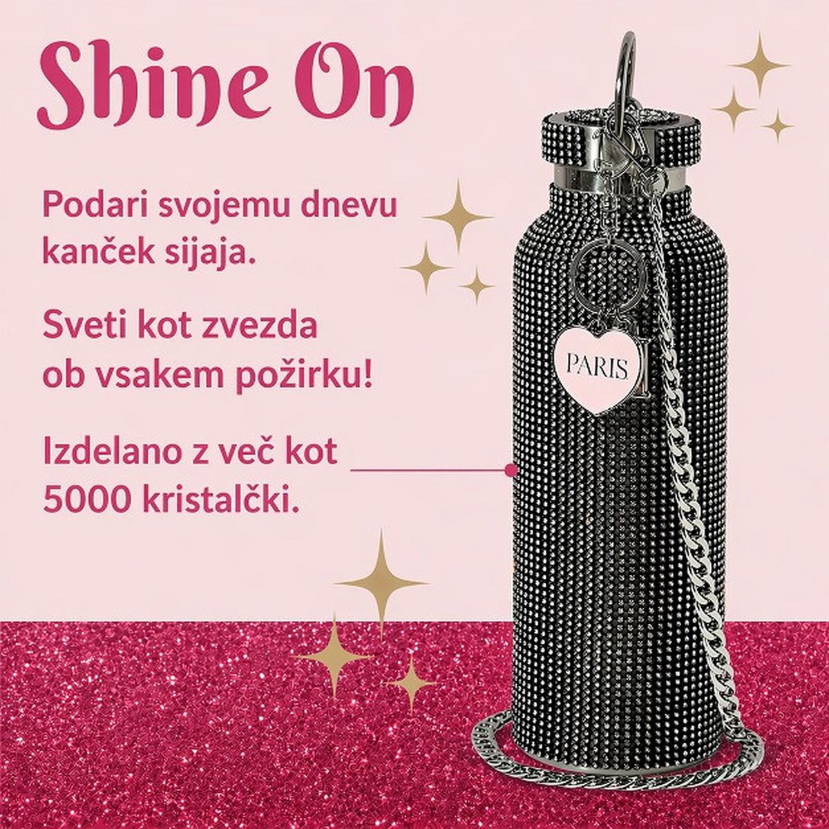 Izolirna Steklenica Paris Hilton - črna/visoki sijaj, Design, kovina (9/9/29cm) - Paris Hilton