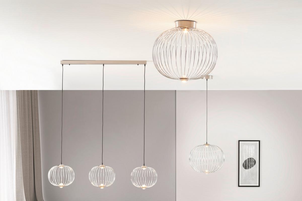 LED-DECKENLEUCHTE 15652D1N - Nickelfarben, Design, Metall (50/45cm)