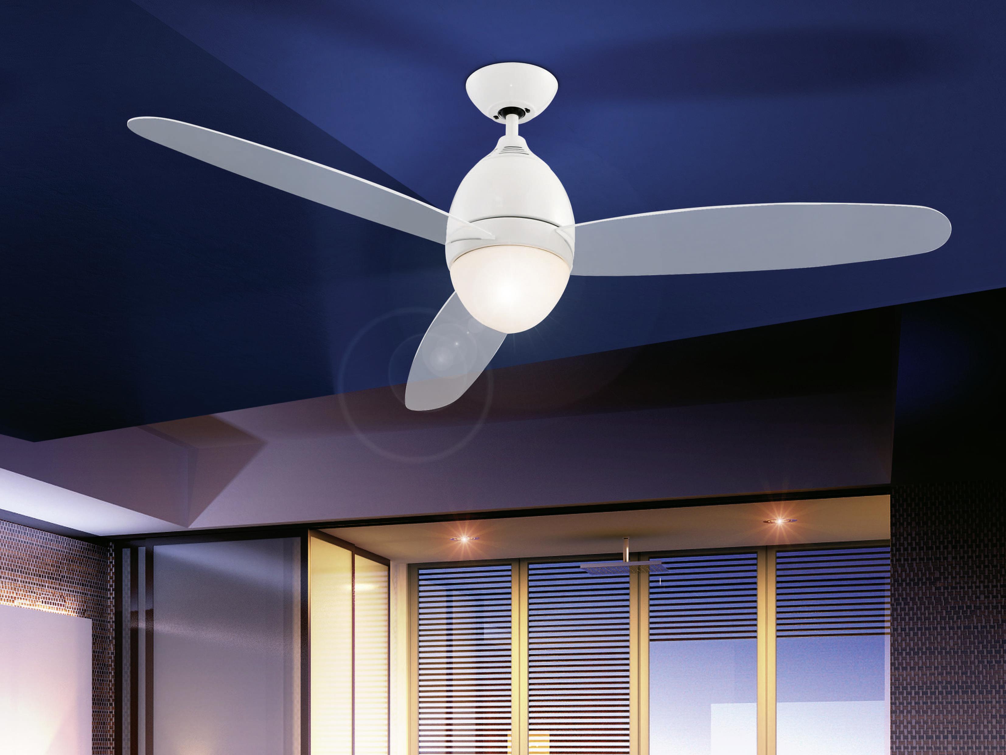 Deckenventilator Premier max. 51 Watt - Transparent/Opal, Basics, Glas/Kunststoff (132/43,1cm) - Globo