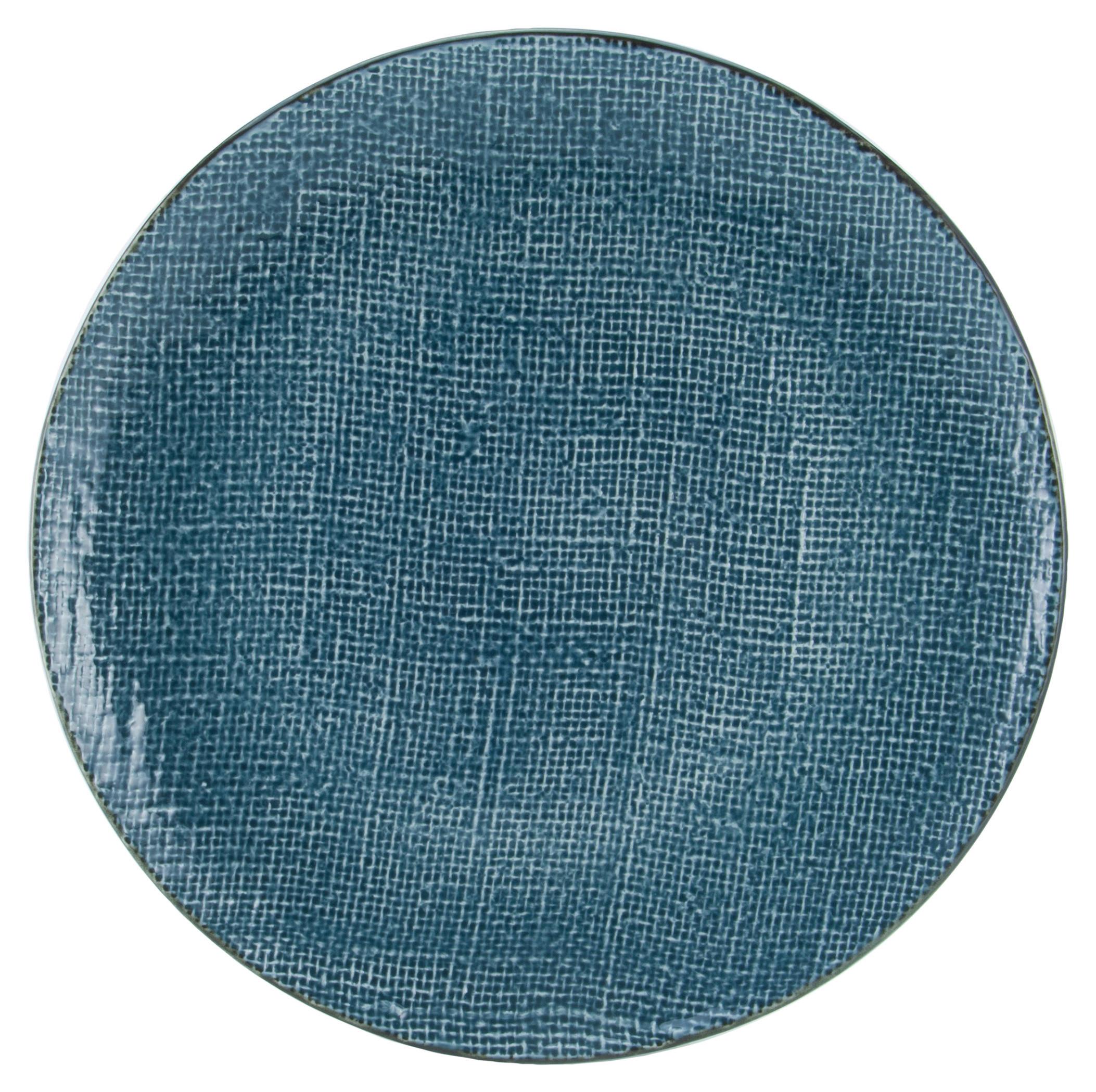 Dessertteller Canvas aus Steinzeug Ø ca.22cm - Blau, Keramik (22/22/3cm) - Premium Living
