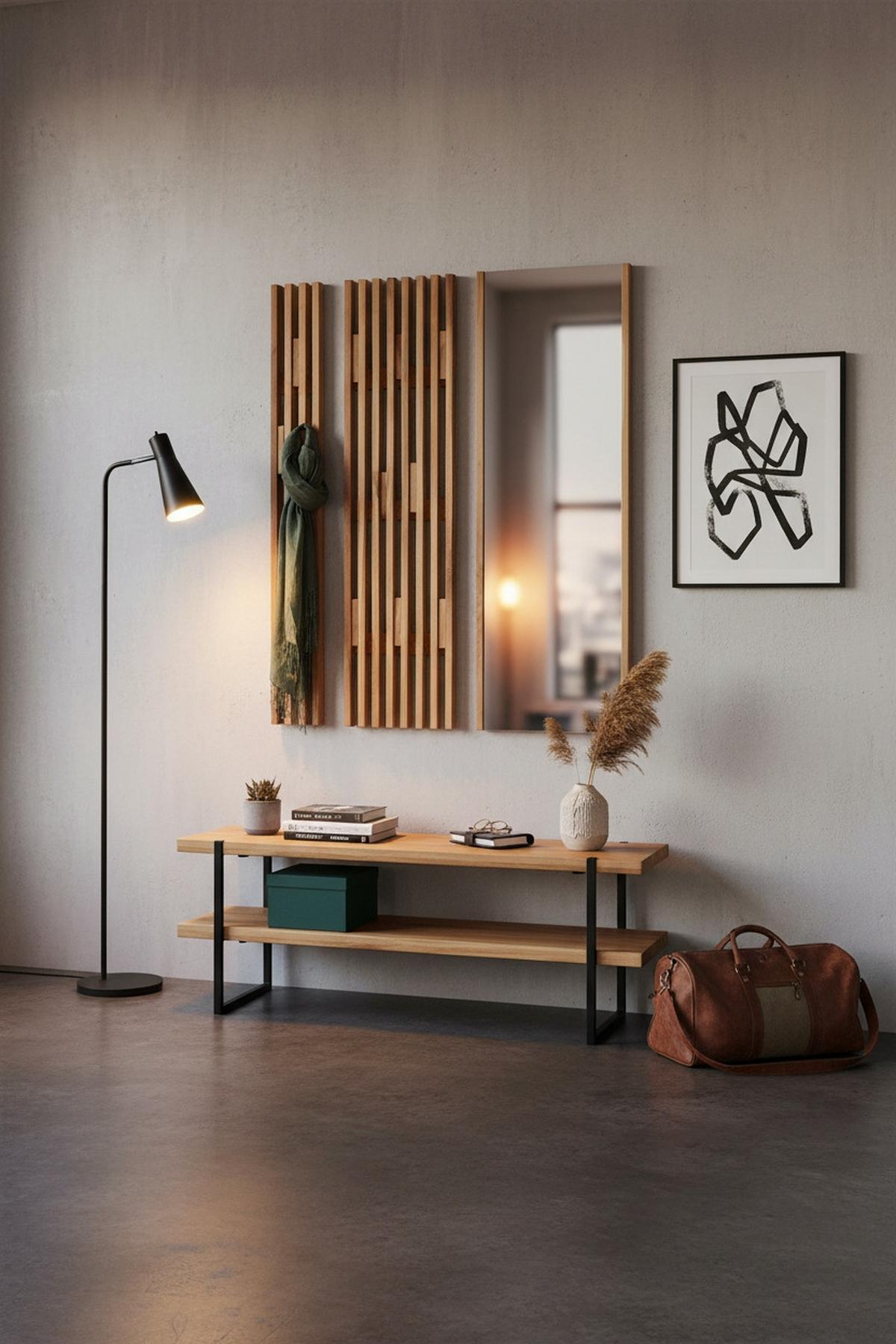 SIEDZISKO DO PRZEDPOKOJU STUDIOLINE - kolor dębowy, Natur, metal/drewno (120/45/40cm) - Linea Natura