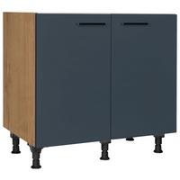 Spülenunterschrank Easytouch Blau - Blau/Eichefarben, MODERN, Holzwerkstoff/Metall (90/87/56cm) - Nobilia