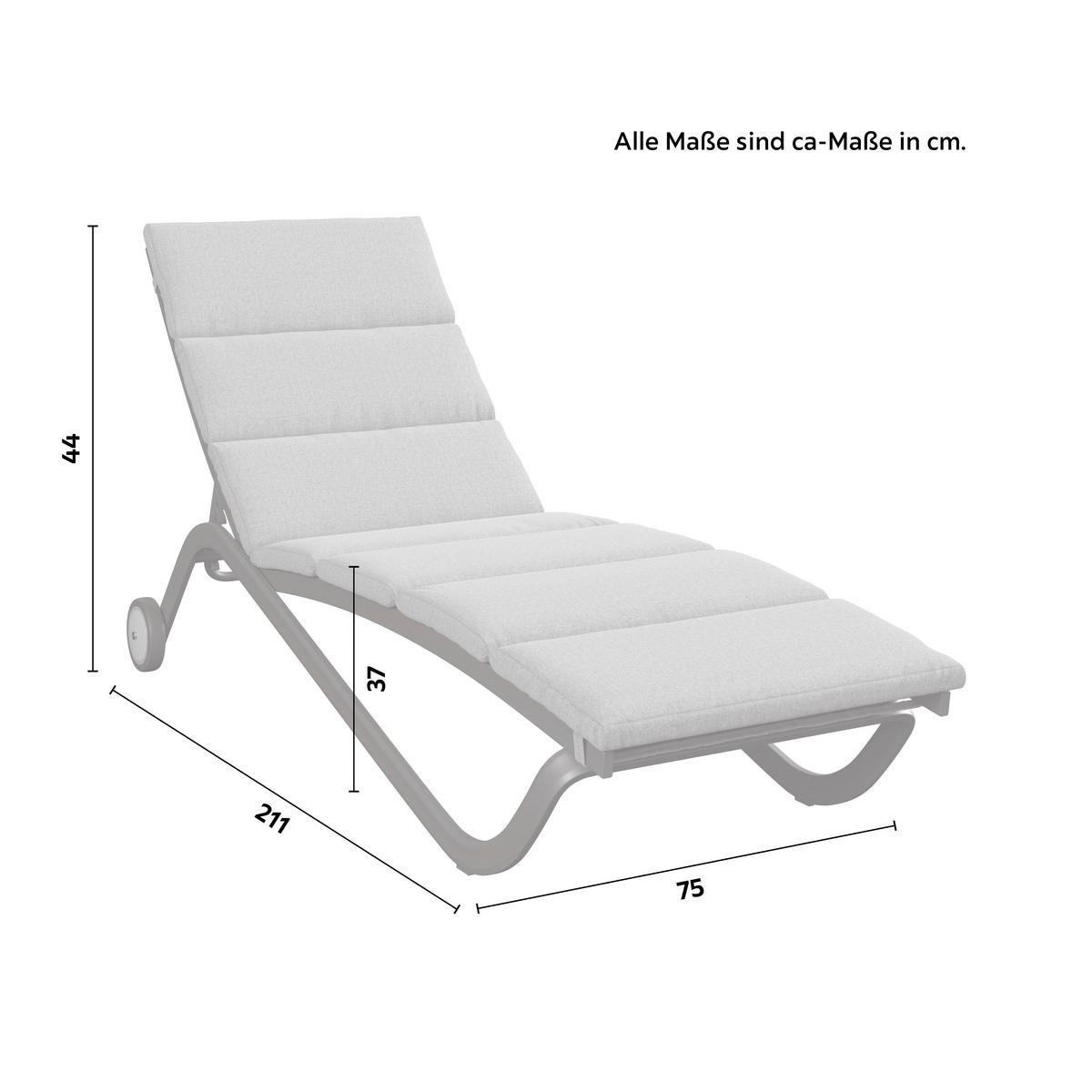 Vrtni Ležalnik Otti, Aluminij - siva/antracit, Basics, kovina/tekstil (211/44/75cm) - Mömax