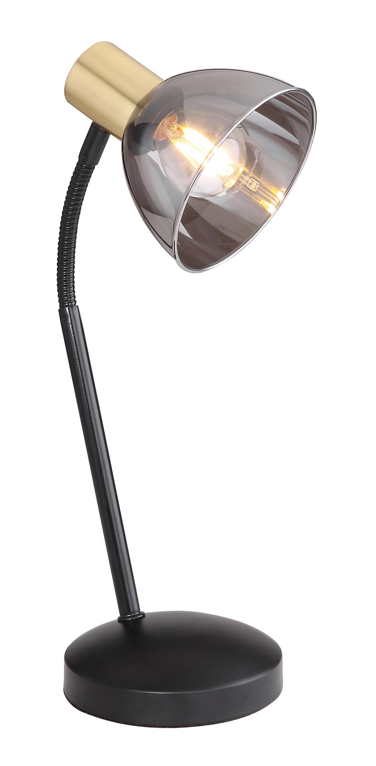 TISCHLEUCHTE 54305T - Schwarz/Bronzefarben, Design, Glas/Metall (18,5/18,5/41cm) - Globo