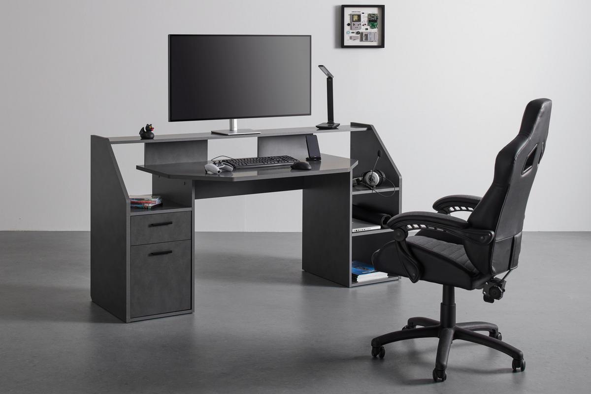 Gaming Tisch Zocker 1 in Materafarben - Modern, Holzwerkstoff/Kunststoff (180/92/68cm) - Mömax