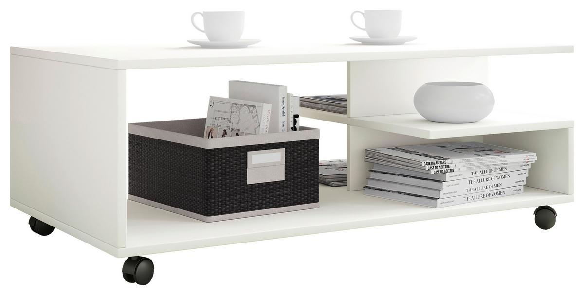 Klubska Miza Stango Xl, Bela - bela, Design, umetna masa/leseni material (100/50/40cm) - MID.YOU
