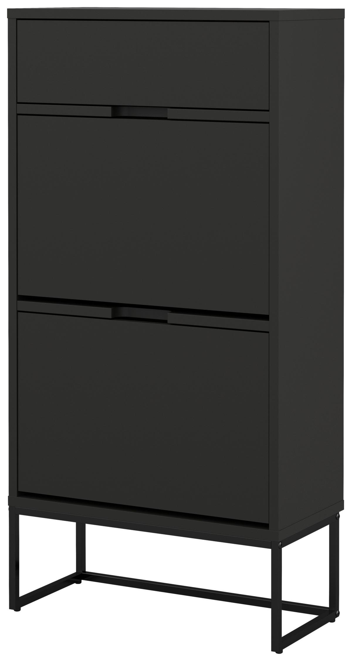 SZAFKA UCHYLNA NA BUTY LIPP - czarny, Design, materiał drewnopochodny/metal (58/116/28cm)