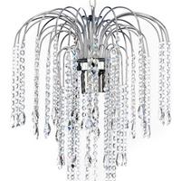 Kristall-Hängeleuchte Pioggia Chromfarben max. 6 Watt - Chromfarben, KONVENTIONELL, Glas/Metall (40/110/40cm)