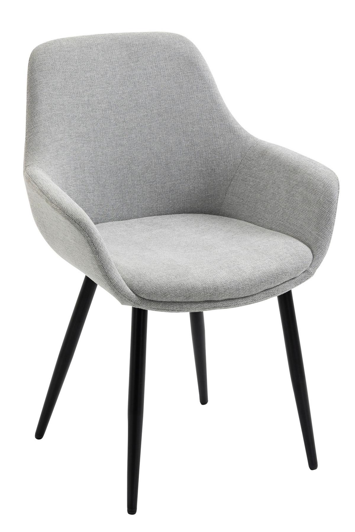 Set Naslanjačev Lena, Svetlo Siva, 2-Delni - črna/svetlo siva, Moderno, kovina/tekstil (64/86/59cm) - Livetastic