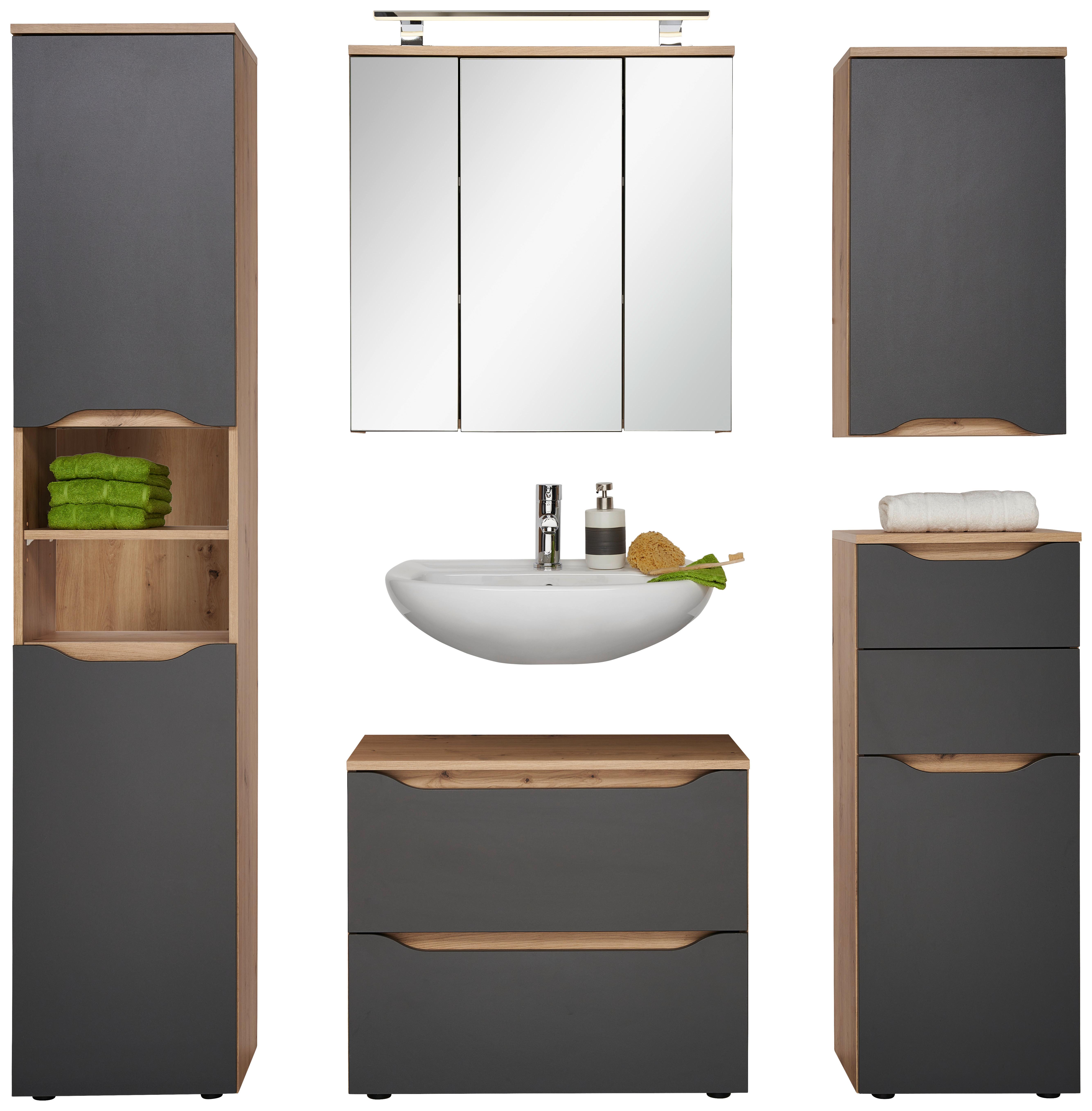 Kupaonica Giga Wbu - hrast Artisan/antracit, Moderno, drvni materijal (150/190/40cm)