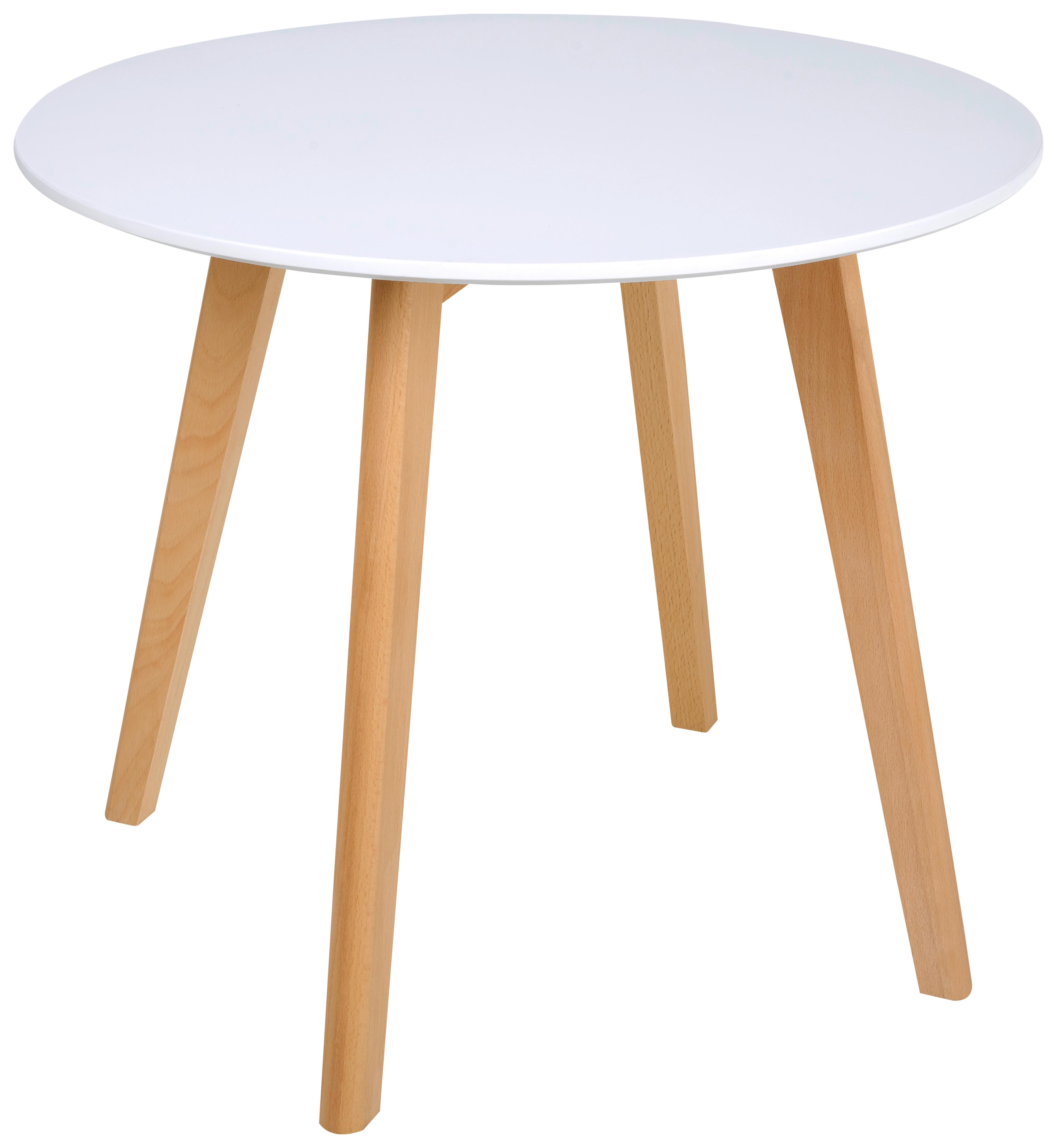STOLIK DZIECIĘCY LINUS - kolor bukowy/biały, Trend, materiał drewnopochodny/drewno (60/50,5cm) - My Baby Lou