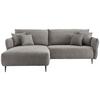 Sedežna Garnitura Vanilla, Sivorjava - črna/sivorjava, Design, kovina/tekstil (178/264-302cm) - Modern Living