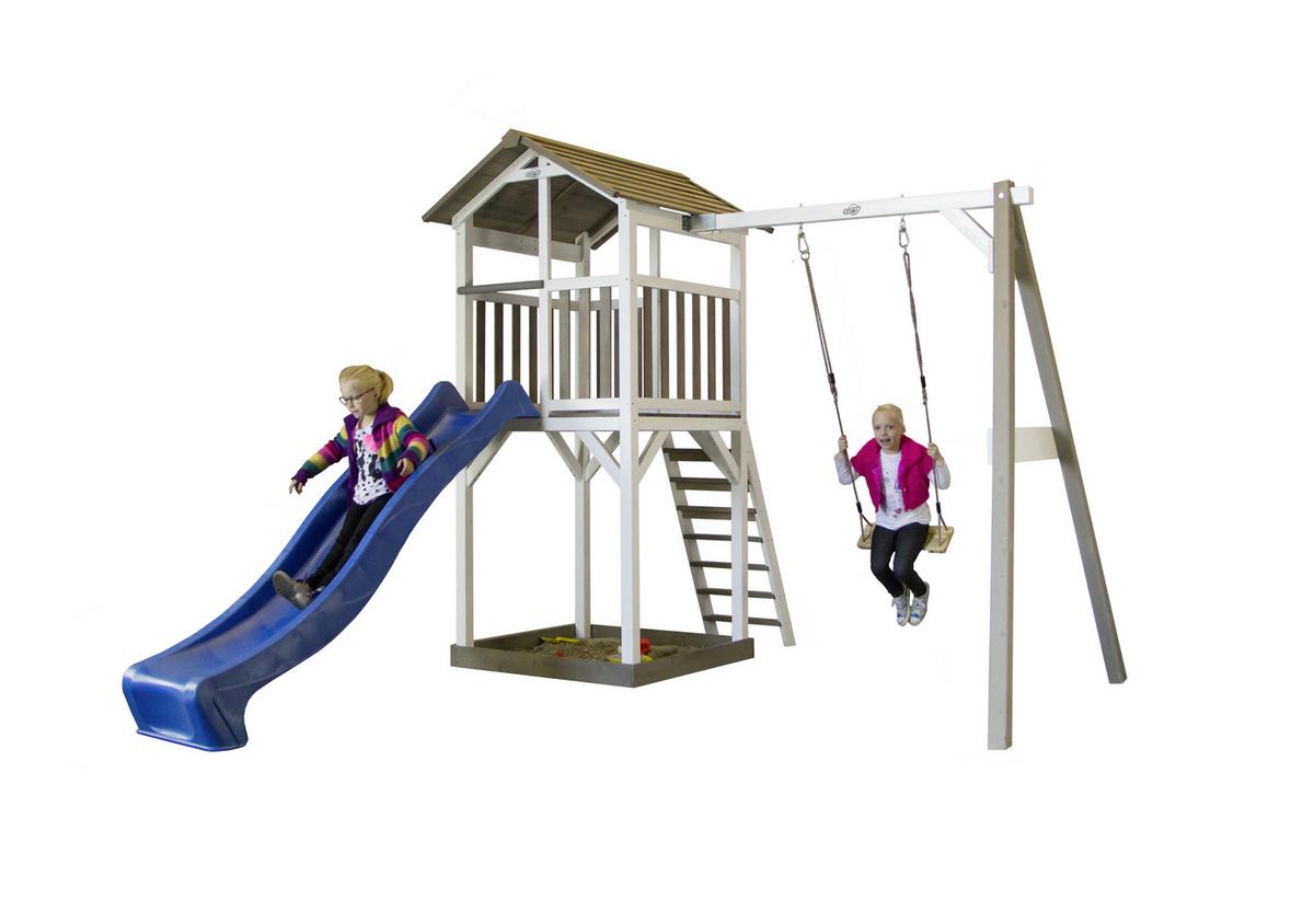 Spielhaus Beach Tower Swing - Blau/Weiß, Basics, Holz/Kunststoff (277/242/349cm) - Ambia Garden