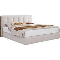 Boxspringbett Lavenito Weiß ca. 160x200cm - Schwarz/Weiß, KONVENTIONELL, Textil (160/200cm) - Premium Living