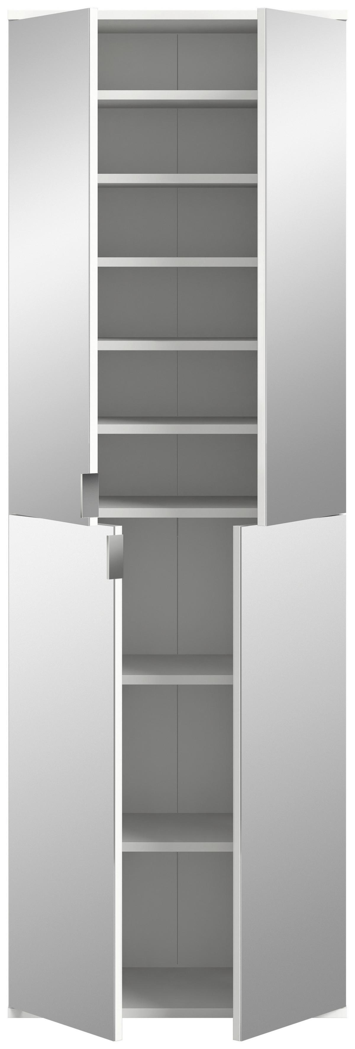 Garderobe Projekt X ca. 213x193 cm Eiche/Weiß - Weiß Hochglanz, KONVENTIONELL, Holzwerkstoff (213/193/34cm) - MID.YOU