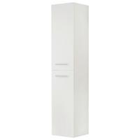 Magasszekrény Nataly - ezüstszínű/fehér, Basics, faalapú anyag/fém (30/130/32cm)