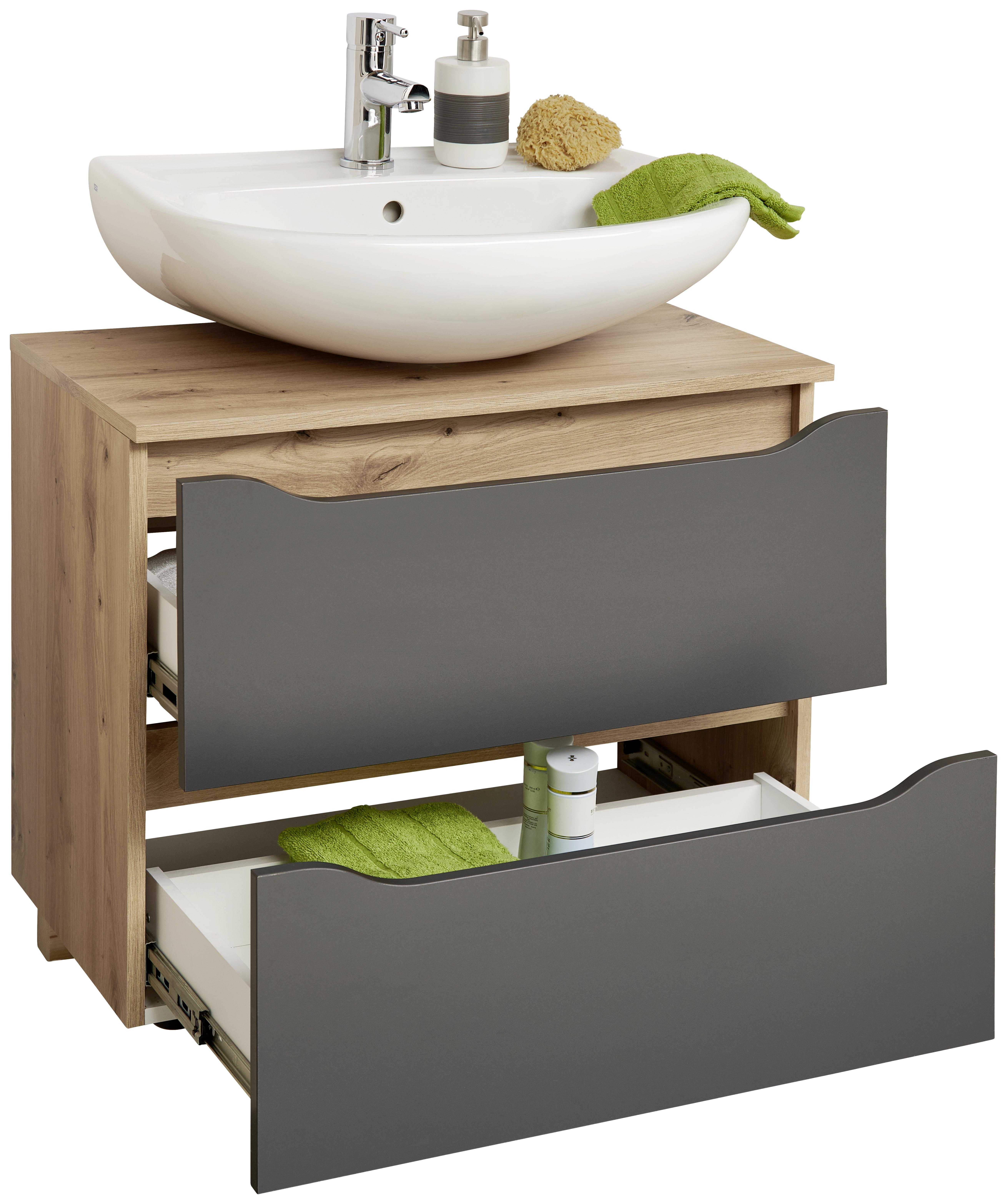 Bază pentru lavoar Giga - culoare lemn stejar/stejar Artisan, Modern, material pe bază de lemn (70/60/40cm)