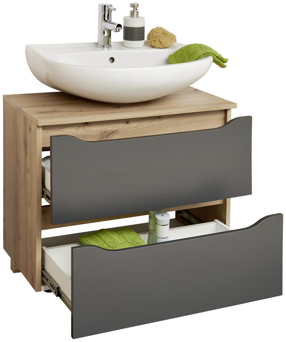 Bază pentru lavoar Giga - culoare lemn stejar/stejar Artisan, Modern, material pe bază de lemn (70/60/40cm)