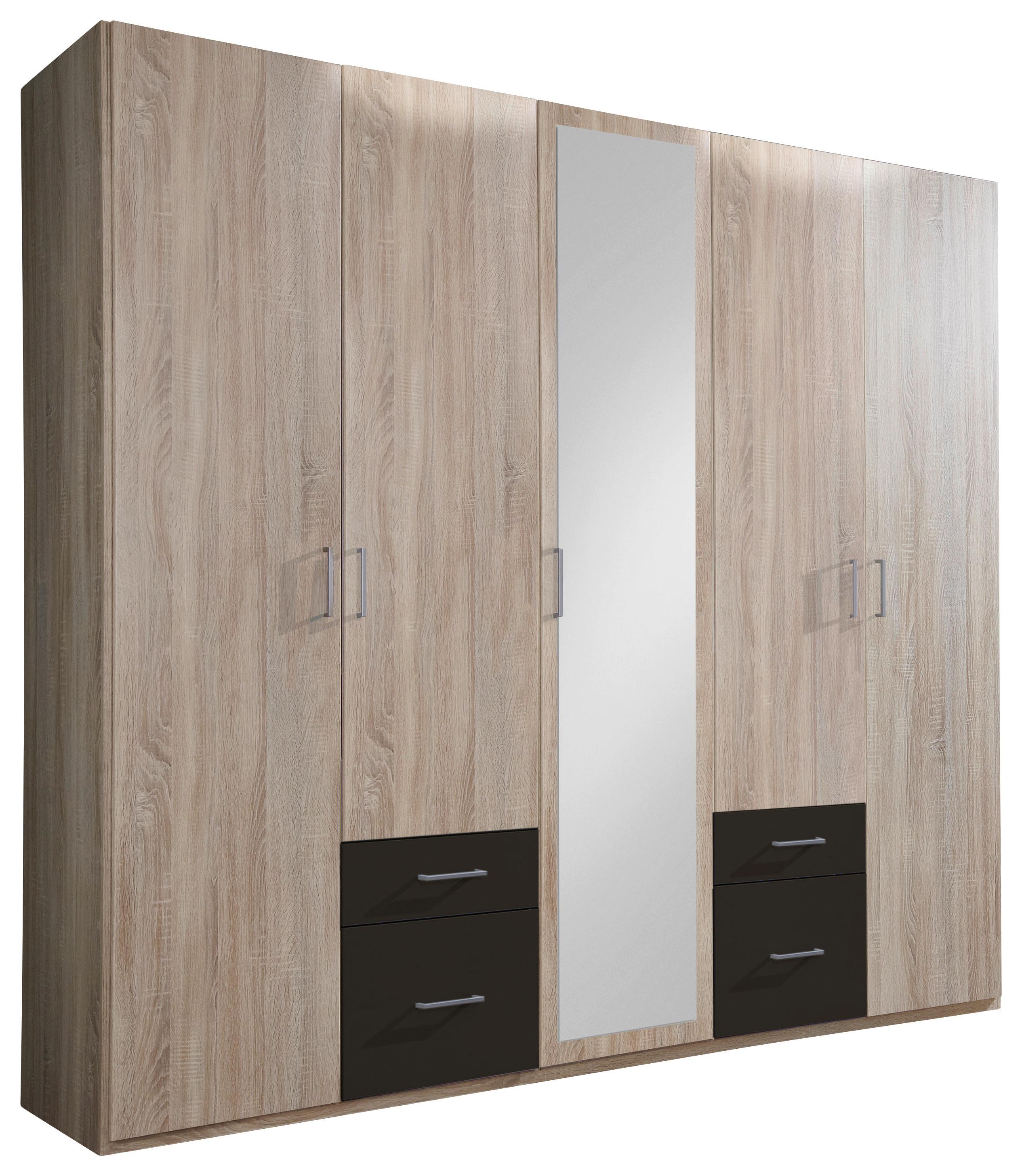 Ormar S Klasičnm Vratima Freiburg - srebrne boje/boje grafita, Design, staklo/drvni materijal (225/210/58cm) - Modern Living