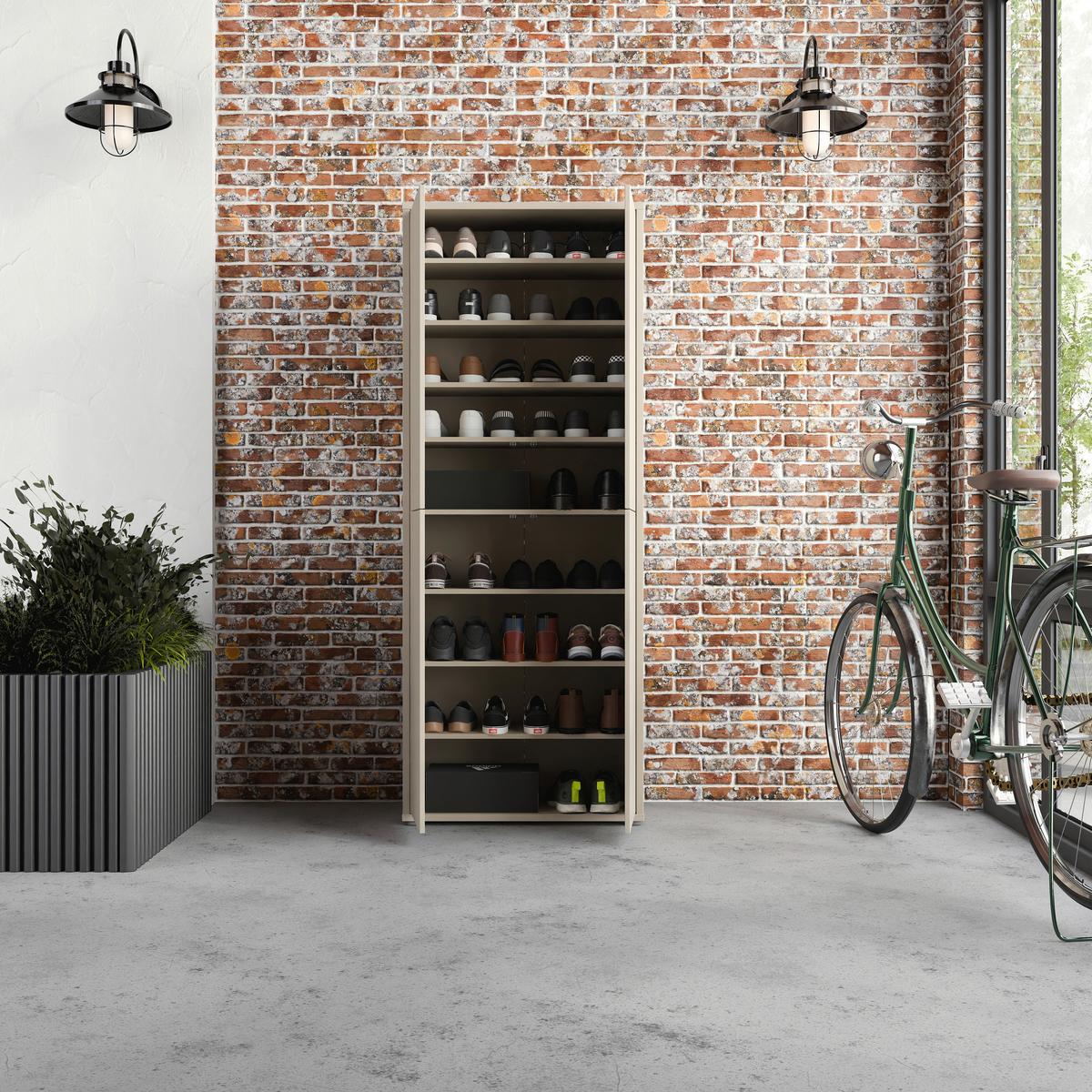 Dulap pentru pantofi ALICE SPRINGS - nisipiu, Modern, material pe bază de lemn (74,5/191,9/34,9cm) - Modern Living