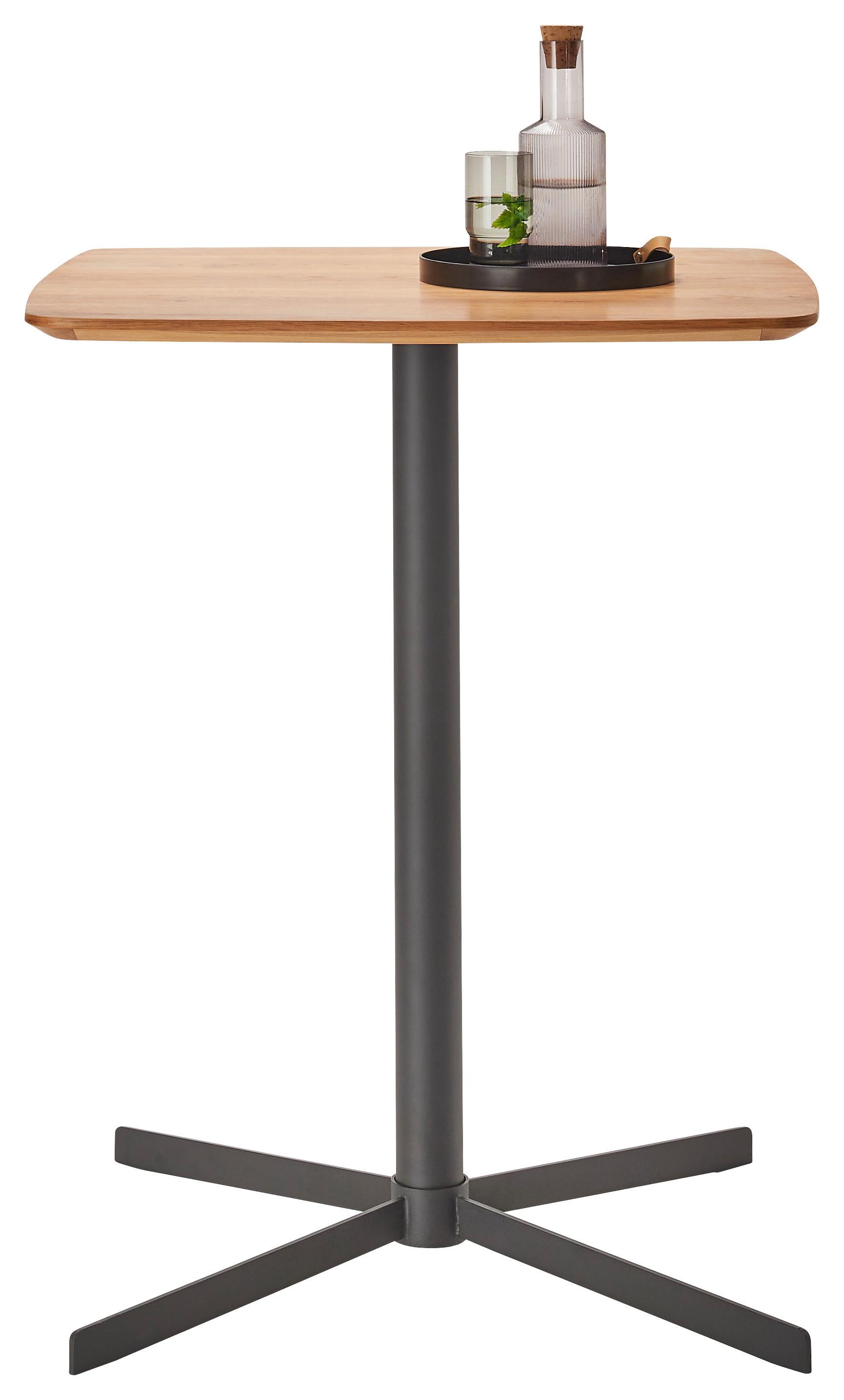 BARBORD VALLETTA - svart/ekfärgad, Modern, metall/trämaterial (80/100/80cm) - Premium Living
