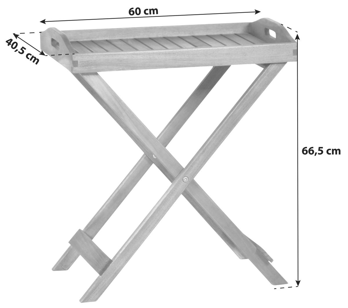 GARTENBEISTELLTISCH 358329 - Akaziefarben, MODERN, Holz (60/40,5/66,5cm) - Siena Garden