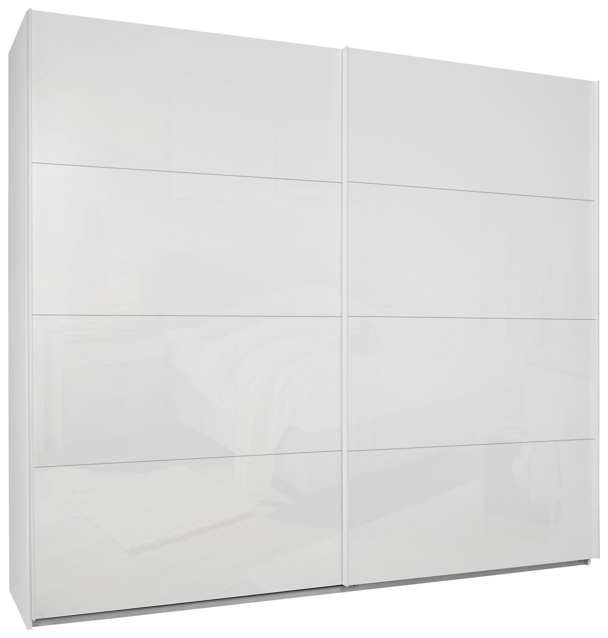 Schwebetürenschrank Lago in Weiß ca. 251x222x60cm - Weiß, MODERN, Holzwerkstoff/Metall (251/222/60cm) - Mömax