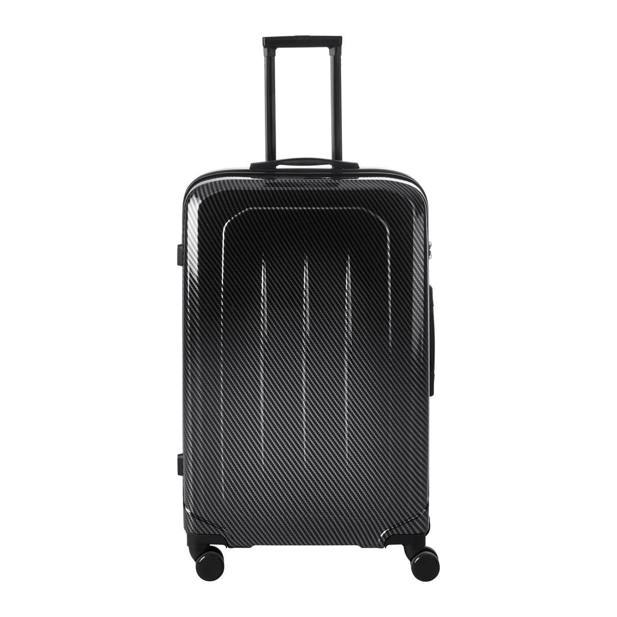 Reisekofferset Tokio Schwarz/Silberfarben, 3-teilig - Silberfarben/Schwarz, KONVENTIONELL, Kunststoff/Textil - Mömax