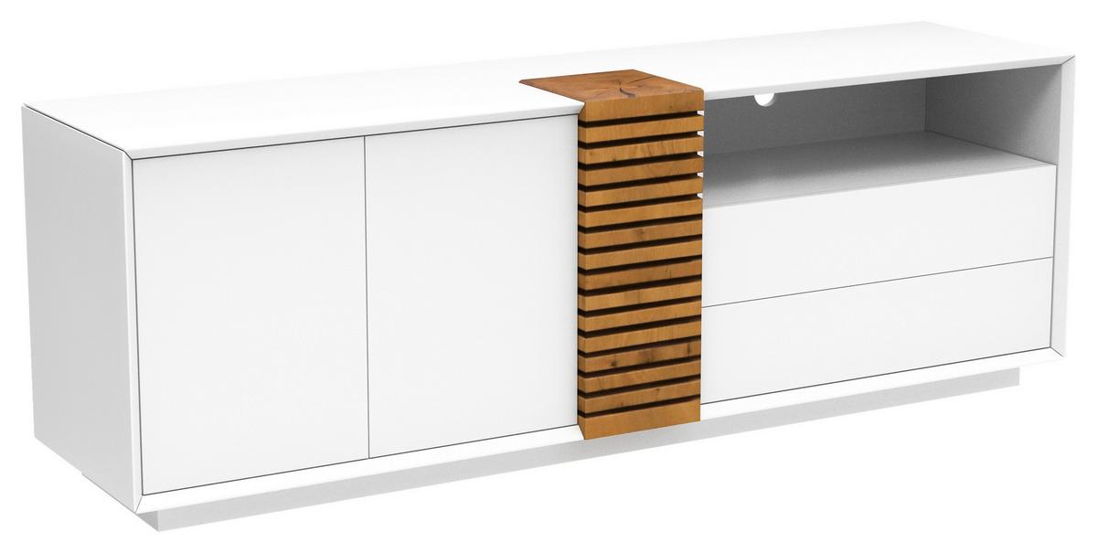 Tv-element Giovanni - barve hrasta/bela, Moderno, leseni material/les (170/56/40cm) - Premium Living