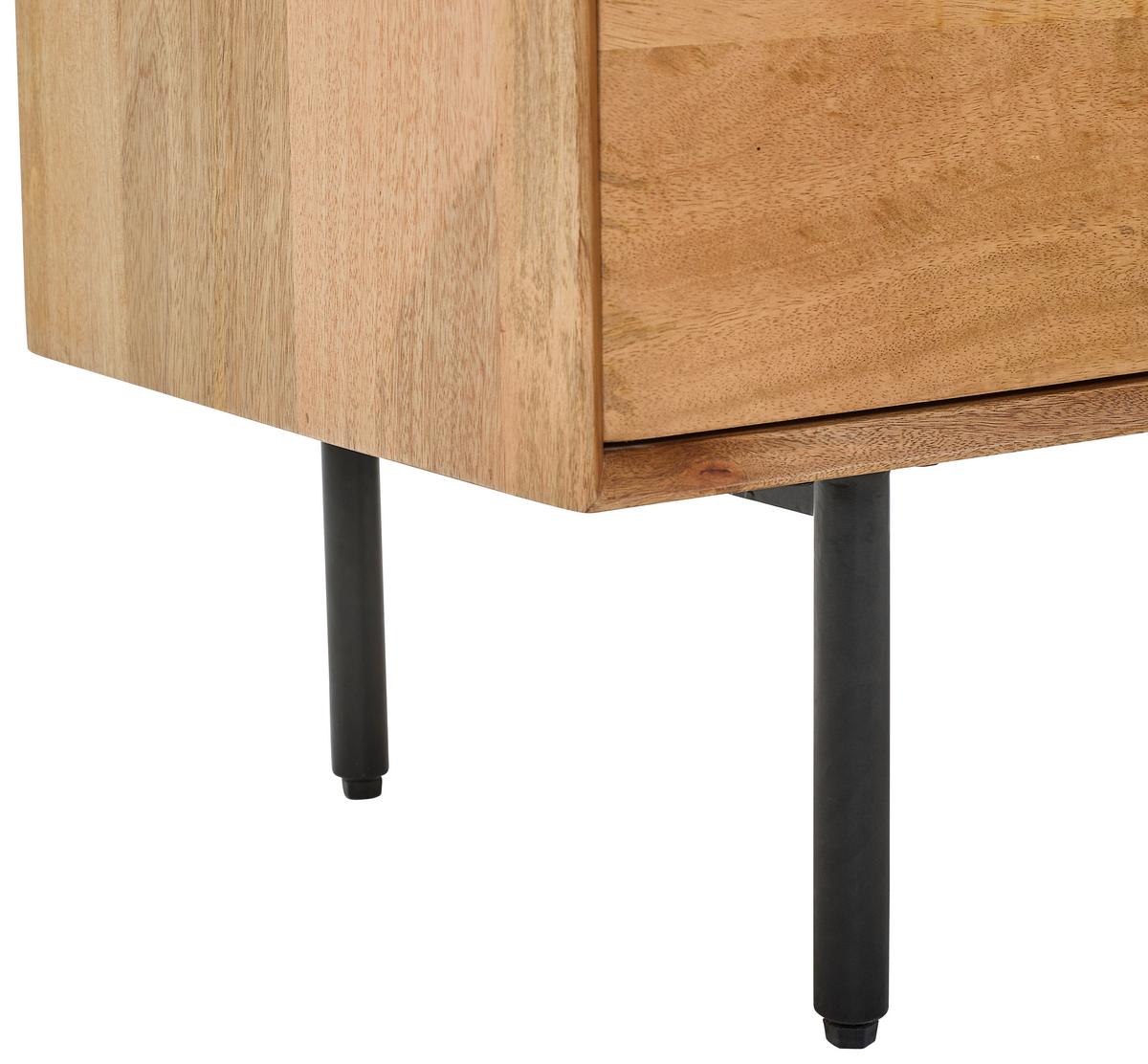 KOMODA SZEROKA SYLVIA - kolor naturalny/czarny, Lifestyle, metal/drewno (140/70/40cm) - Livetastic