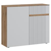 Komoda Shirley - boje hrasta/svijetlo siva, Trend, drvni materijal/plastika (100/88,3/40cm) - Modern Living