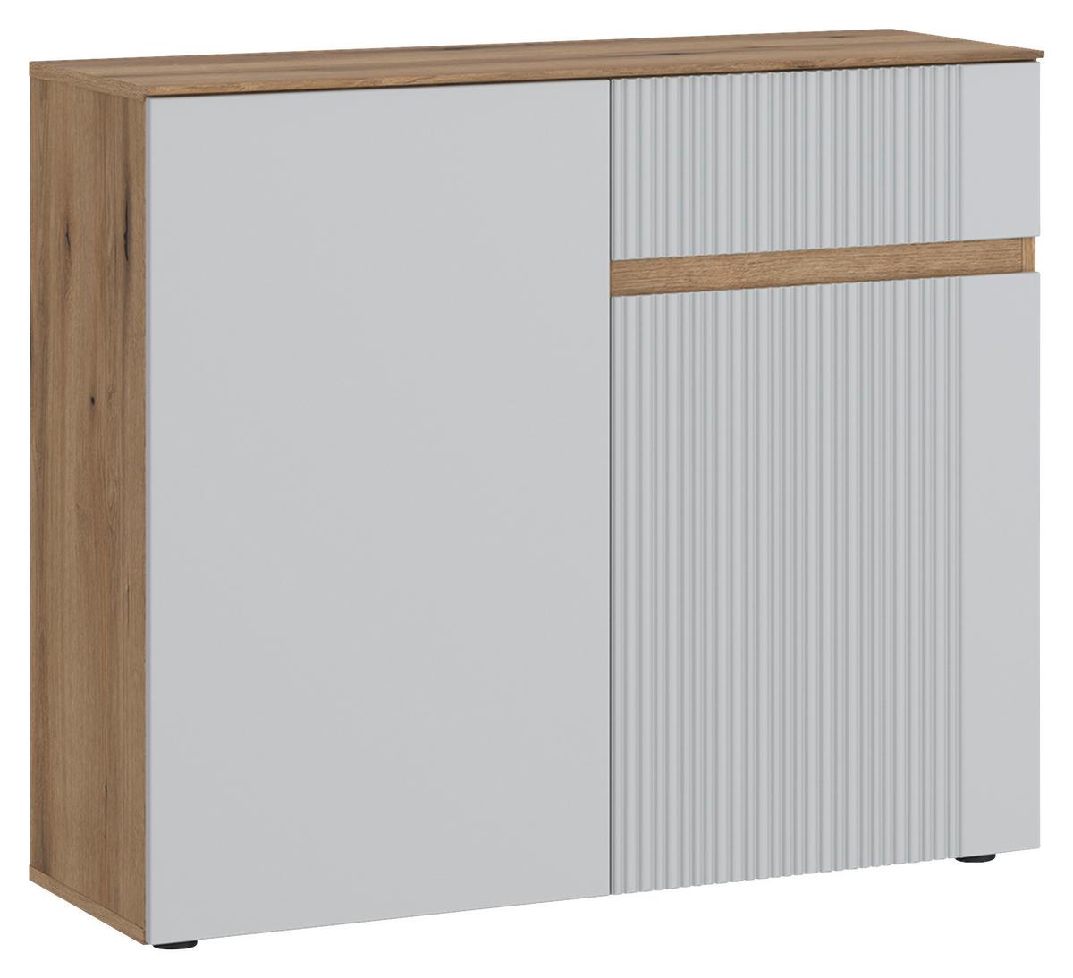 Komoda Shirley - boje hrasta/svijetlo siva, Trend, drvni materijal/plastika (100/88,3/40cm) - Modern Living