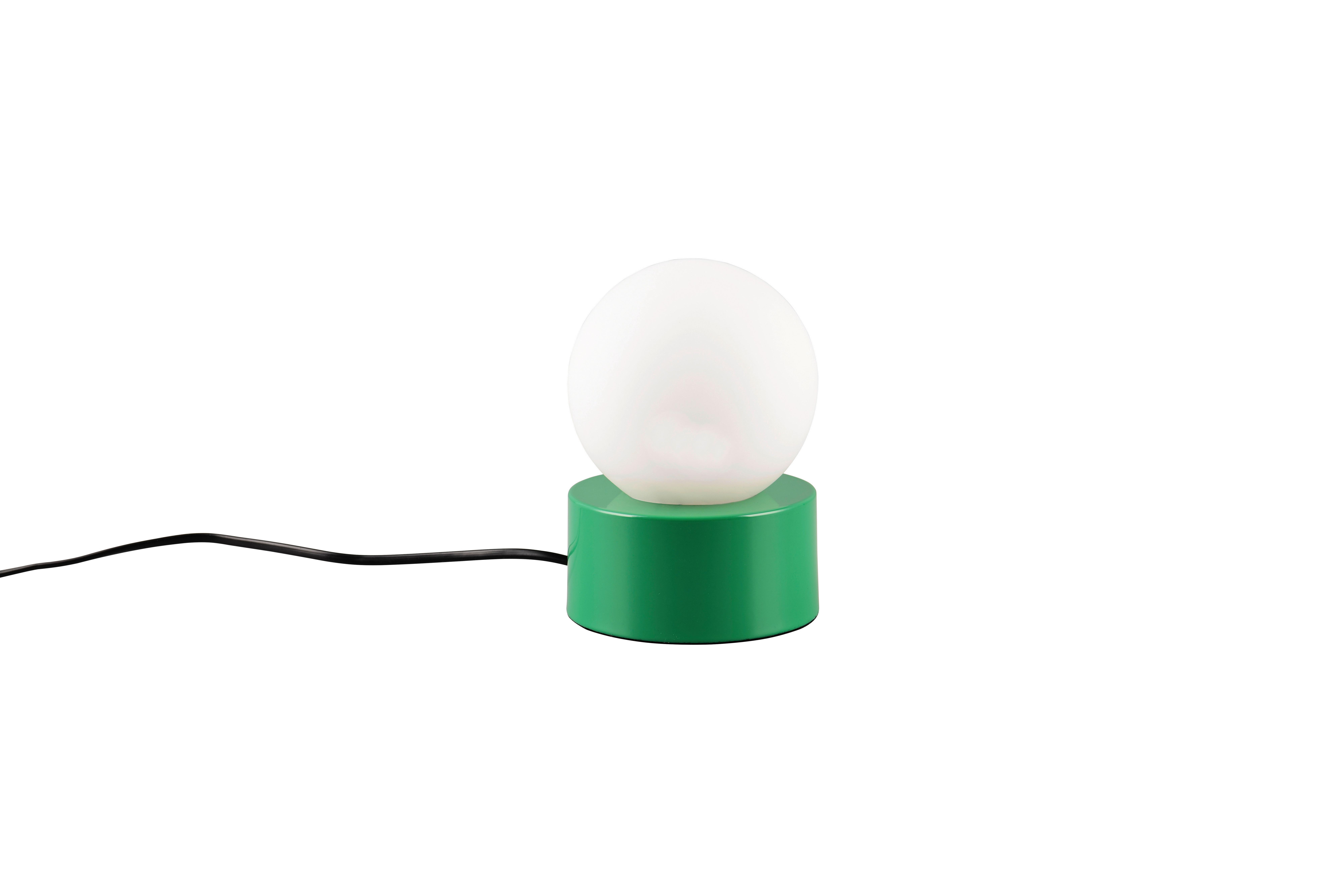 Tischleuchte Countess Grün/Weiß max.  25 Watt - Weiß/Grün, Basics, Glas/Metall (12/17cm)