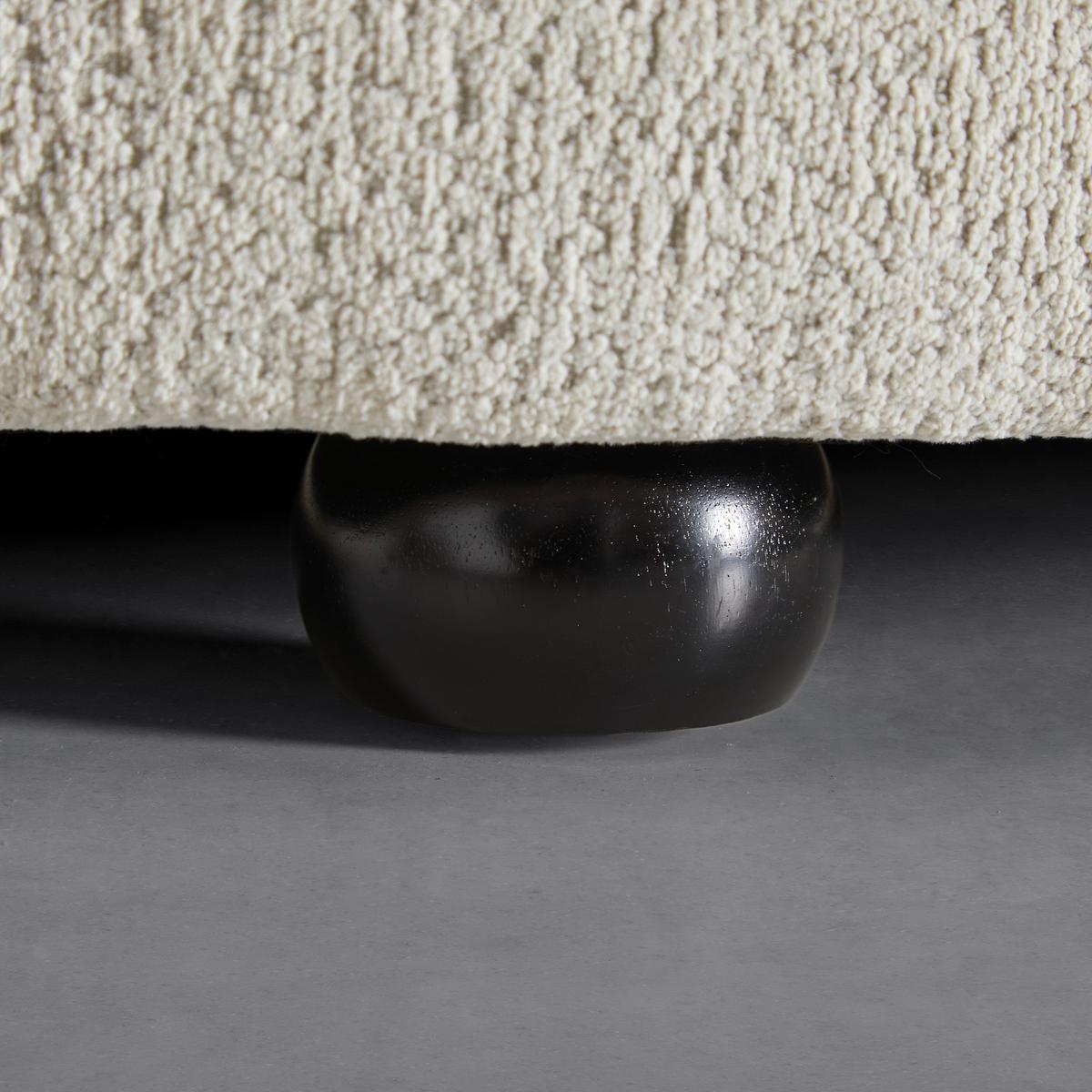 Wohnlandschaft Nilas Creme Webstoff mit Hocker - Greige/Creme, MODERN, Holz/Textil (322/65/154cm) - Bessagi Home