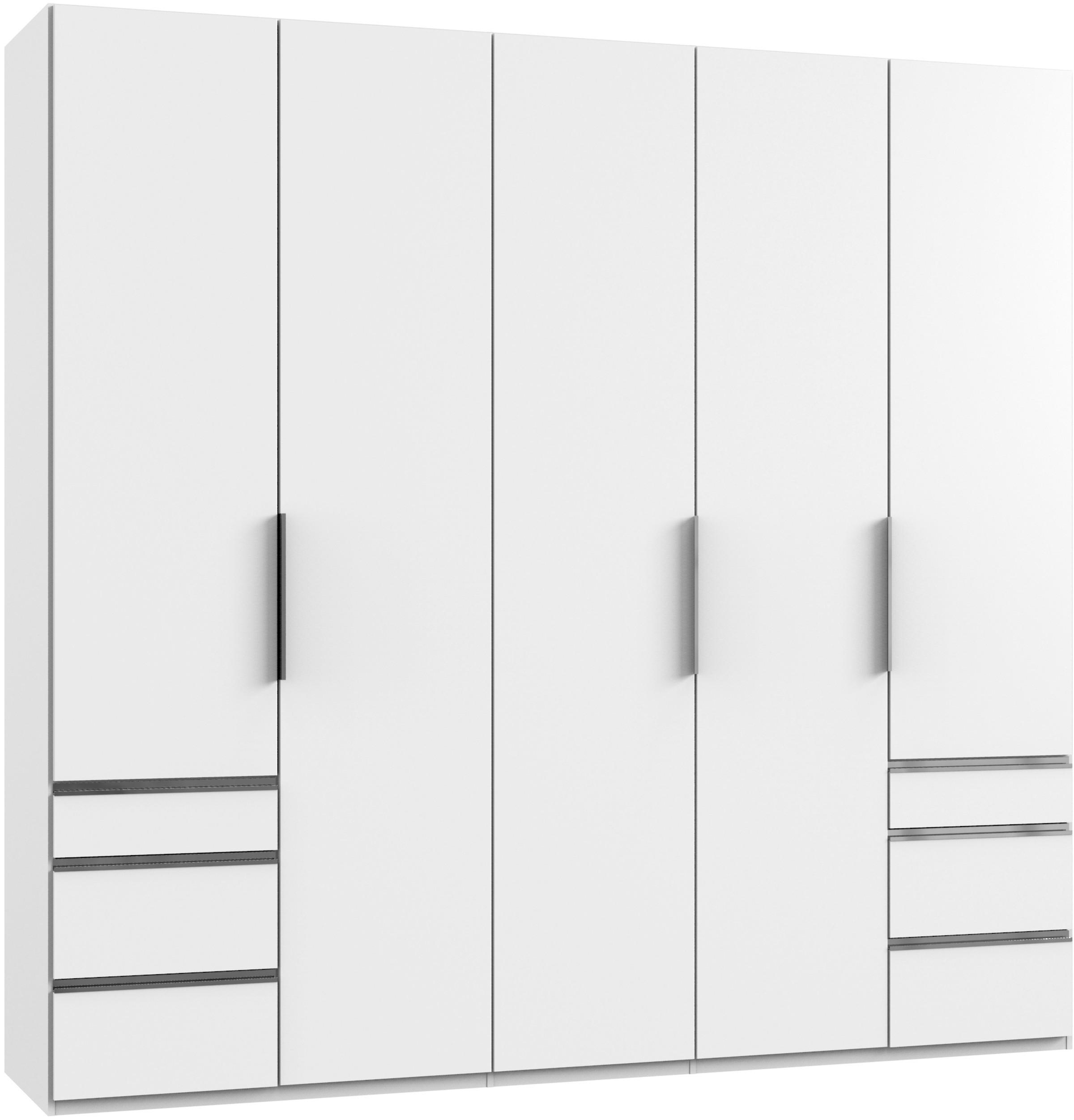 Drehtürenschrank mit Laden B: 250 cm Level, Weiß - Chromfarben/Weiß, MODERN, Holzwerkstoff (250/236/58cm) - MID.YOU